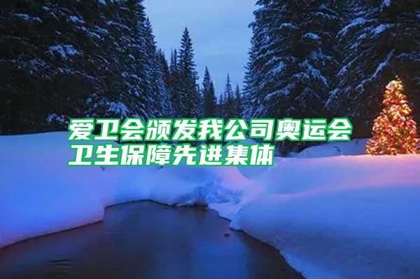 愛衛會頒發我公司奧運會衛生保障先進集體