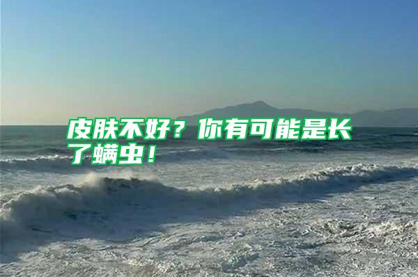 皮膚不好?你有可能是長(zhǎng)了螨蟲(chóng)!