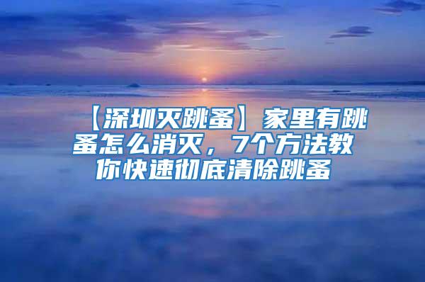 【深圳滅跳蚤】家里有跳蚤怎么消滅，7個(gè)方法教你快速徹底清除跳蚤