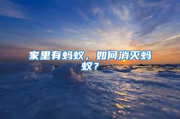 家里有螞蟻，如何消滅螞蟻？
