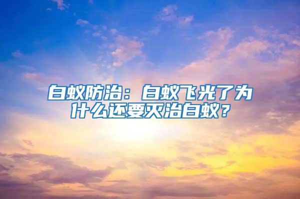 白蟻防治：白蟻飛光了為什么還要滅治白蟻？